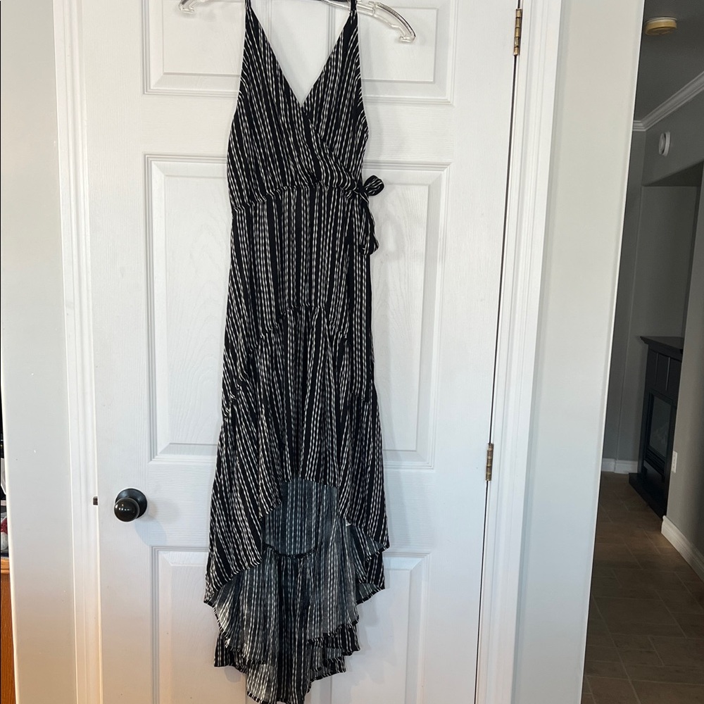 Hot & Delicious Black and White High Low Dress